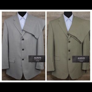 LOT OF 2 ALFANI Macy’s Wool 3 BTN Suit 42L 36X32